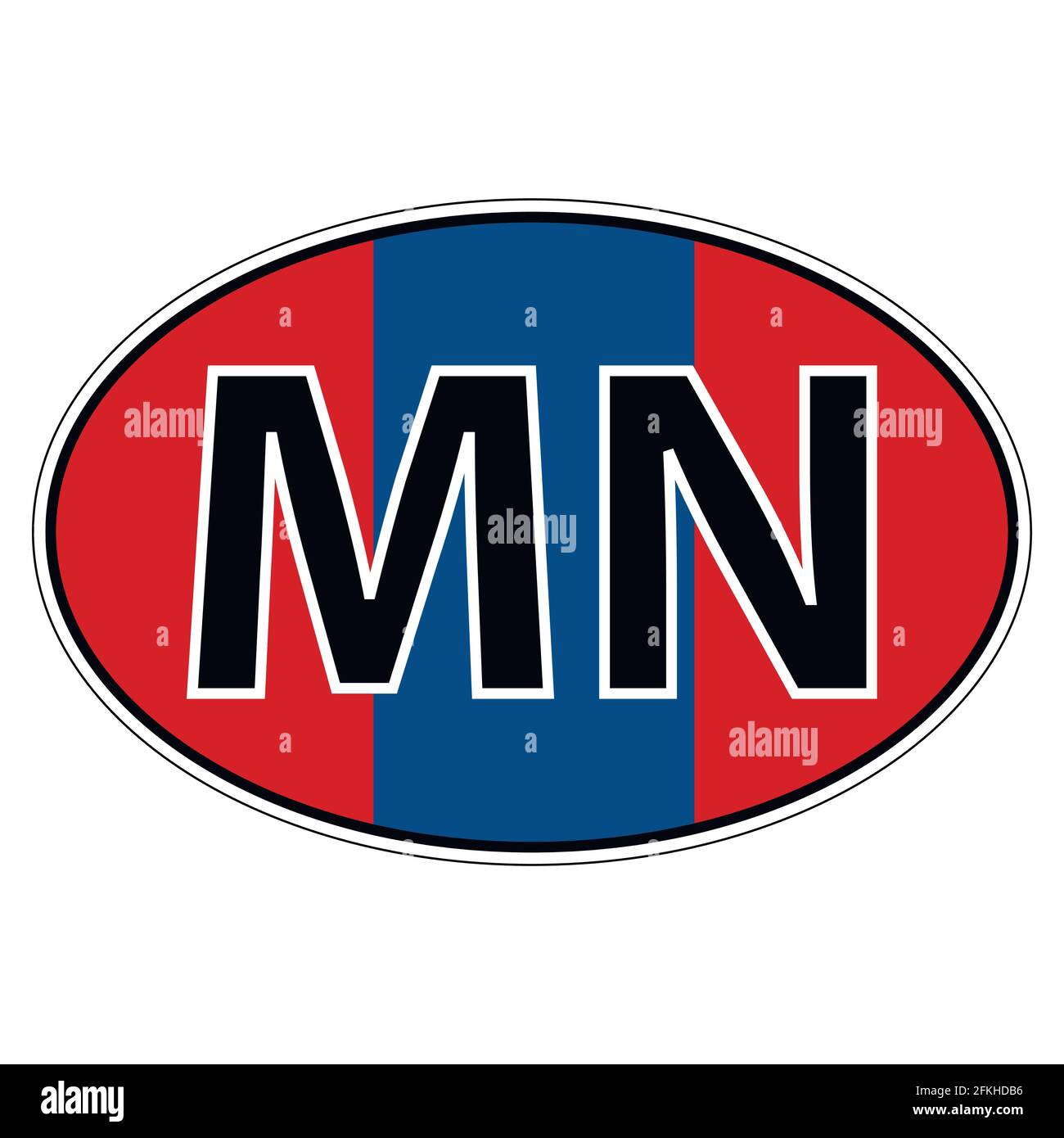 Sticker on car, flag Mongolia Stock Vector