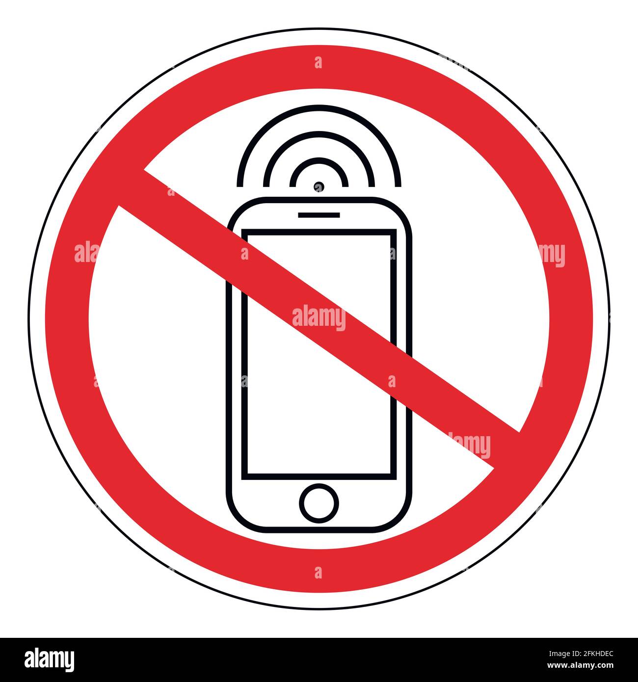 Sign ban prohibits mobile phone Stock Vector
