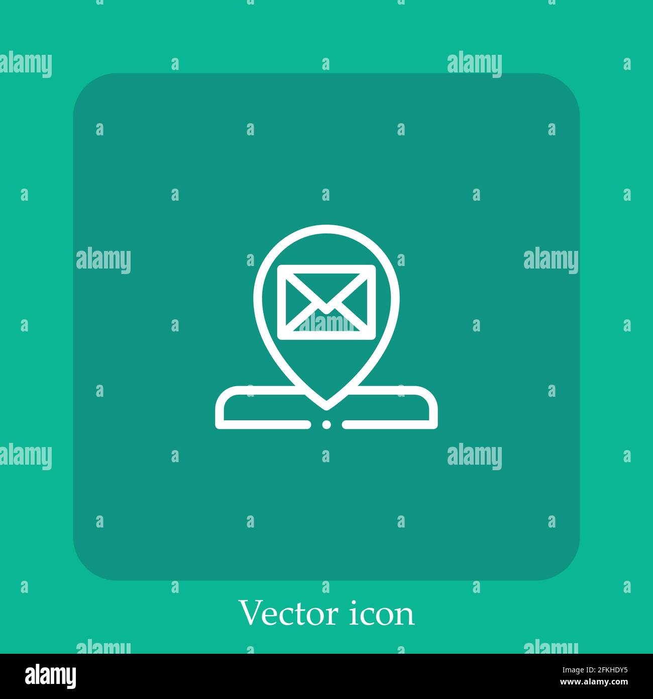 mail vector icon linear icon.Line with Editable stroke Stock Vector ...