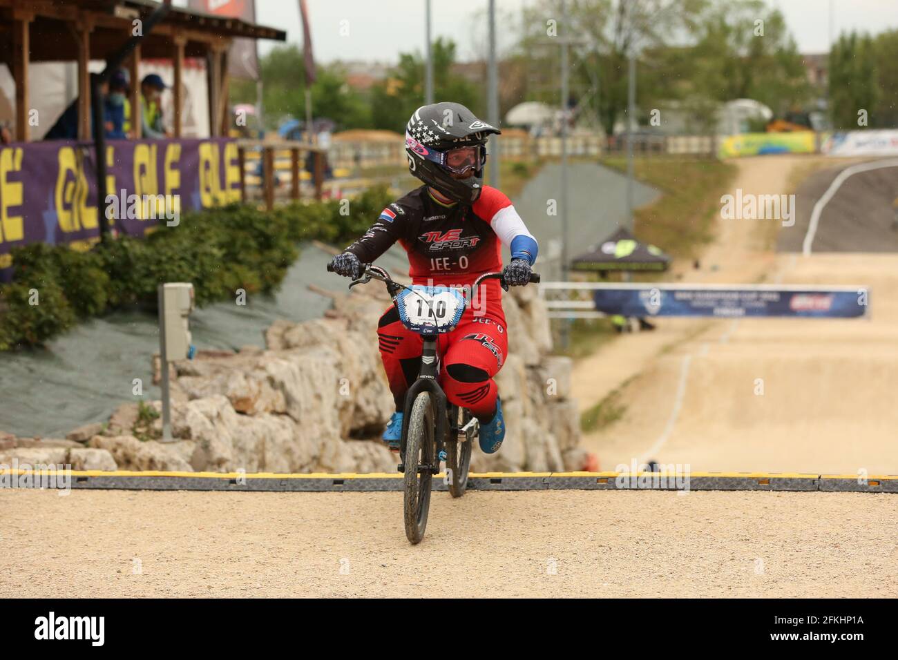 Verona, Italy. 01st May, 2021. Laura SMULDERS of Netherlands (110) competes  in the BMX Racing Women Elite Round 1 of the UEC European Cup at the BMX  Olympic Arena on May 1st