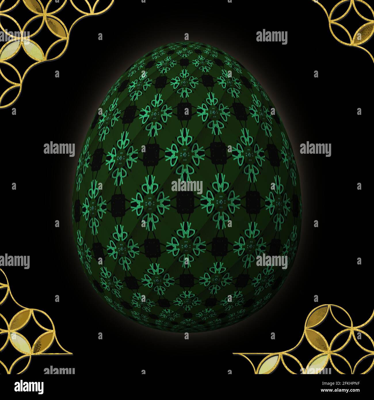 Happy Easter Artfully designed and colorful 3D easter egg 3D