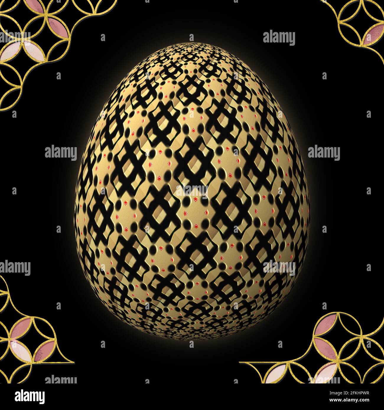 Happy Easter Artfully designed and colorful 3D easter egg 3D