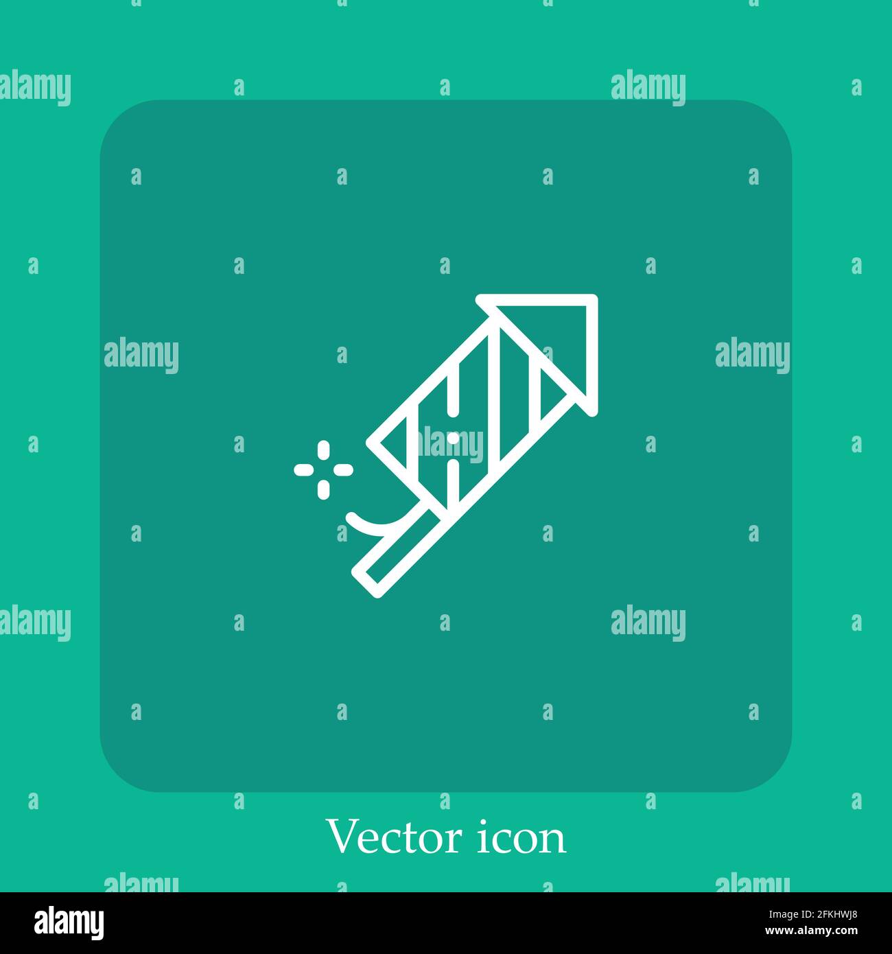 fireworks vector icon linear icon.Line with Editable stroke Stock Vector