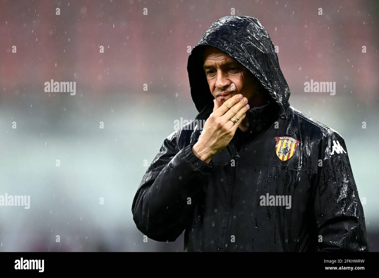 Milan, Italy. 01 May 2021. Filippo Inzaghi, head coach of Benevento Calcio, looks on prior to the Serie A football match between AC Milan and Benevento Calcio. AC Milan won 2-0 over Benevento Calcio. Credit: Nicolò Campo/Alamy Live News Stock Photo