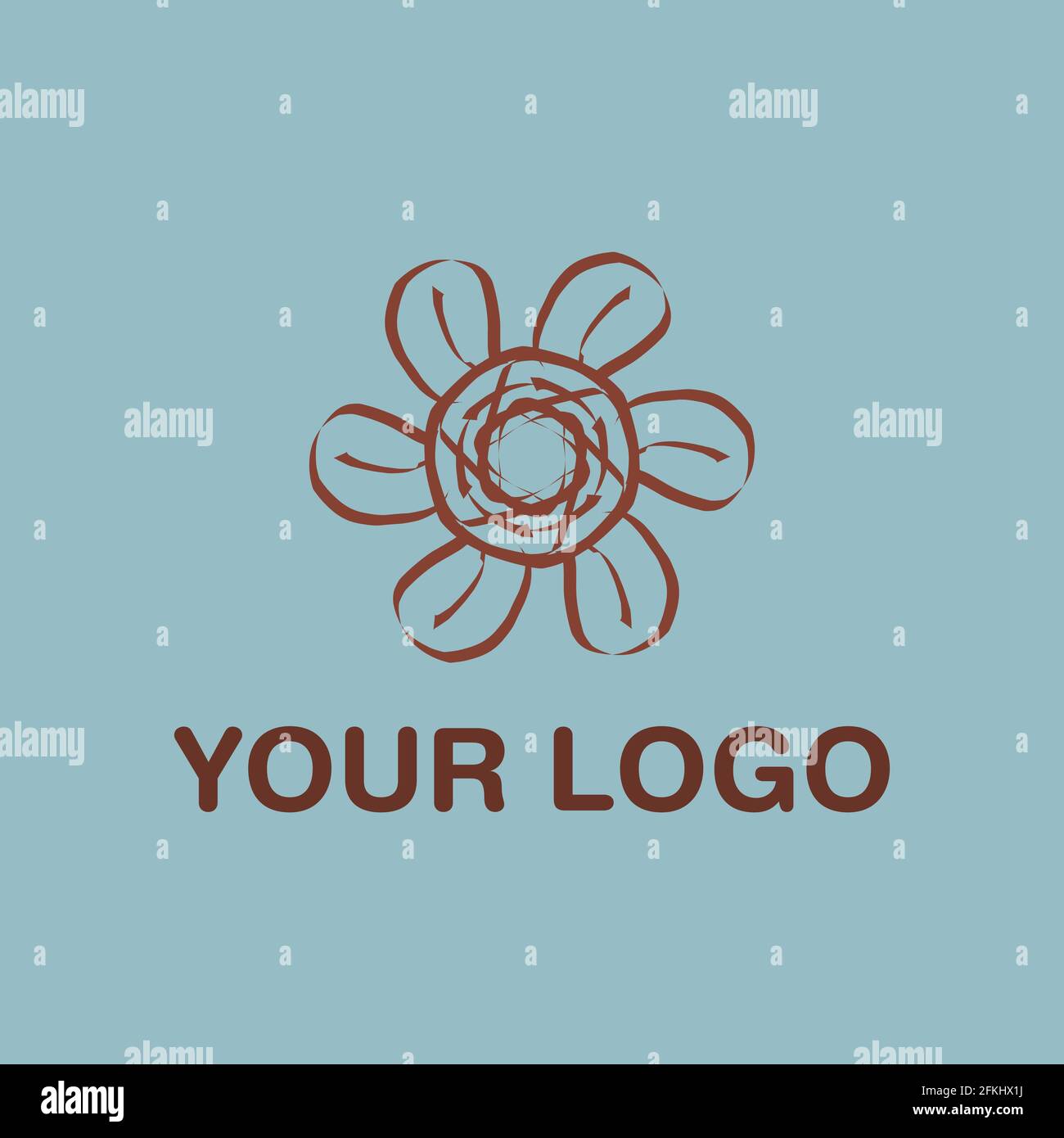 Cool Brown Flower Vector Logo Design EPS10 Stock Vector