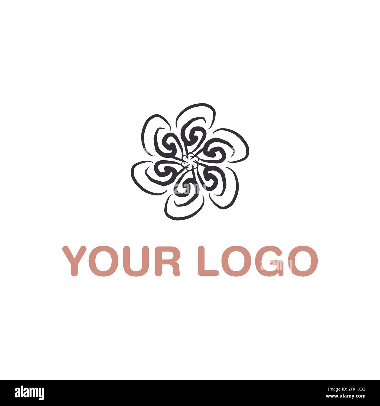 Abstract Spiral Flower Vector Logo Design eps10 Stock Vector