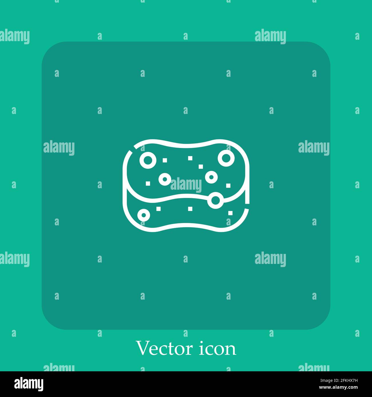sponge vector icon linear icon.Line with Editable stroke Stock Vector