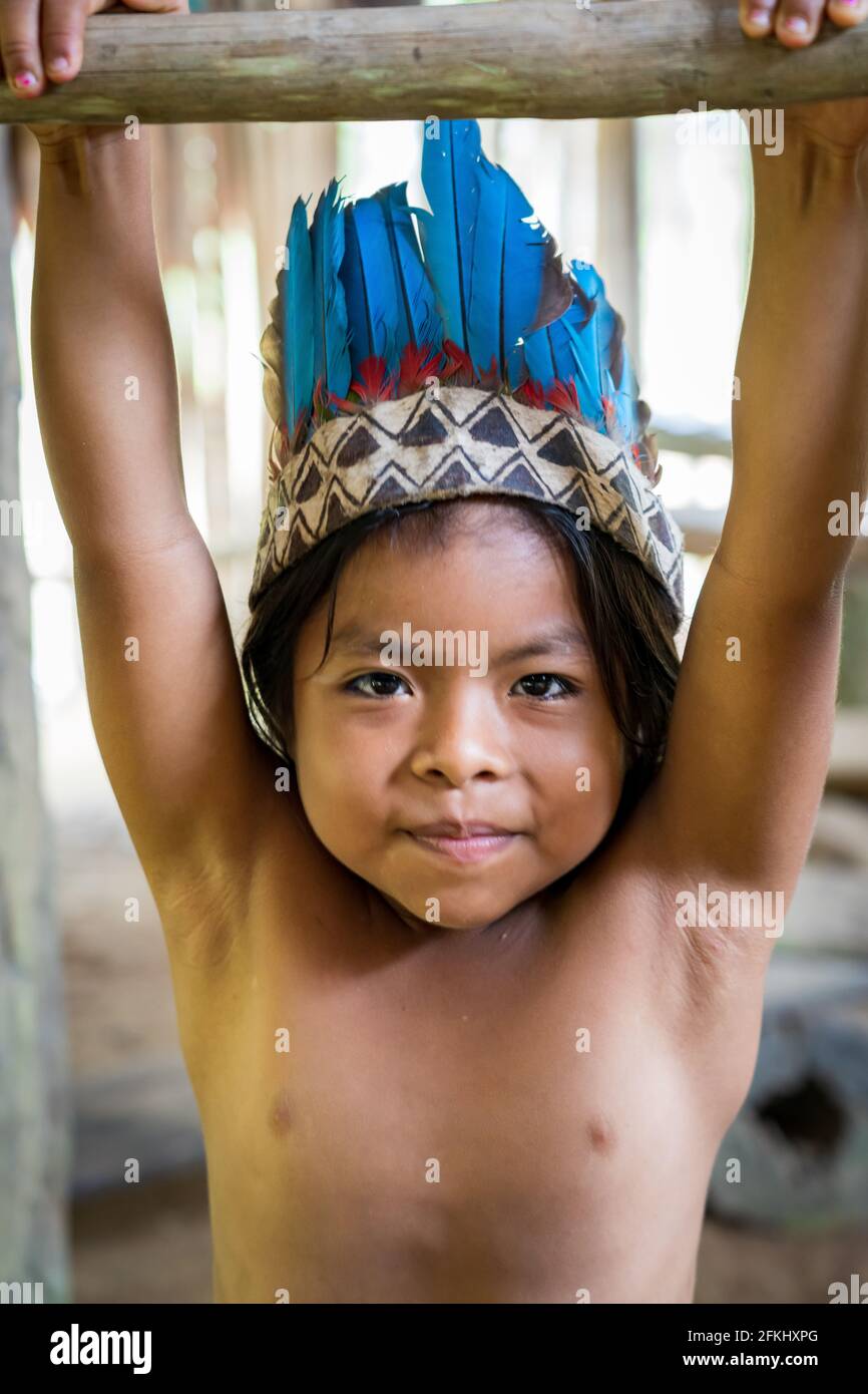 Indigenous Bora Tribe of the Peruvian Amazon Stock Photo - Alamy