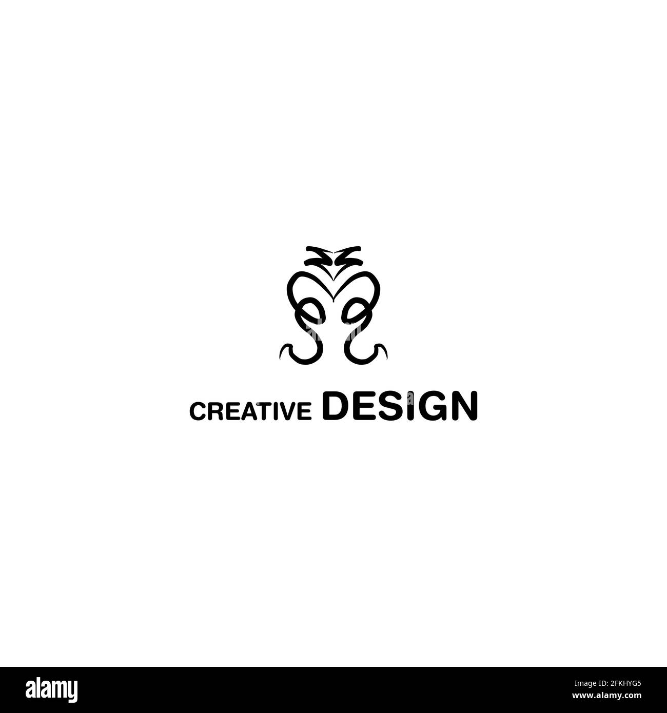 Simple Line Creative Logo Design Vector Art Eps10 Stock Vector Image Art Alamy