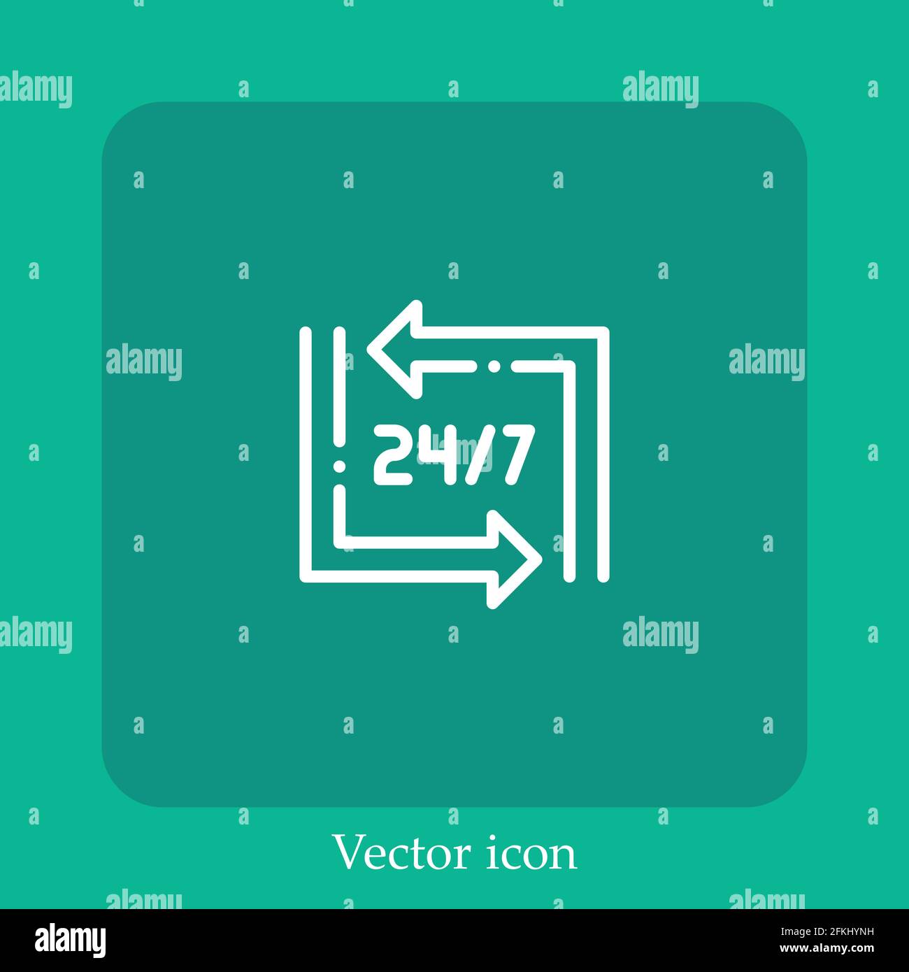 hours vector icon linear icon.Line with Editable stroke Stock Vector