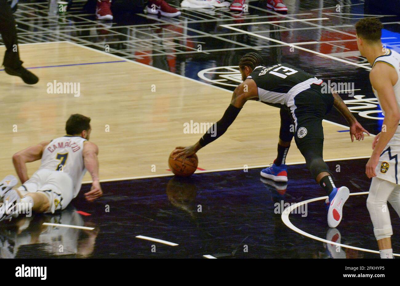 Denver Nuggets guard Facundo Campazzo (7) in the second half of an NBA  basketball game Friday, Oct. 29, 2021, in Denver. The Nuggets won 106-75.  (AP Photo/David Zalubowski Stock Photo - Alamy