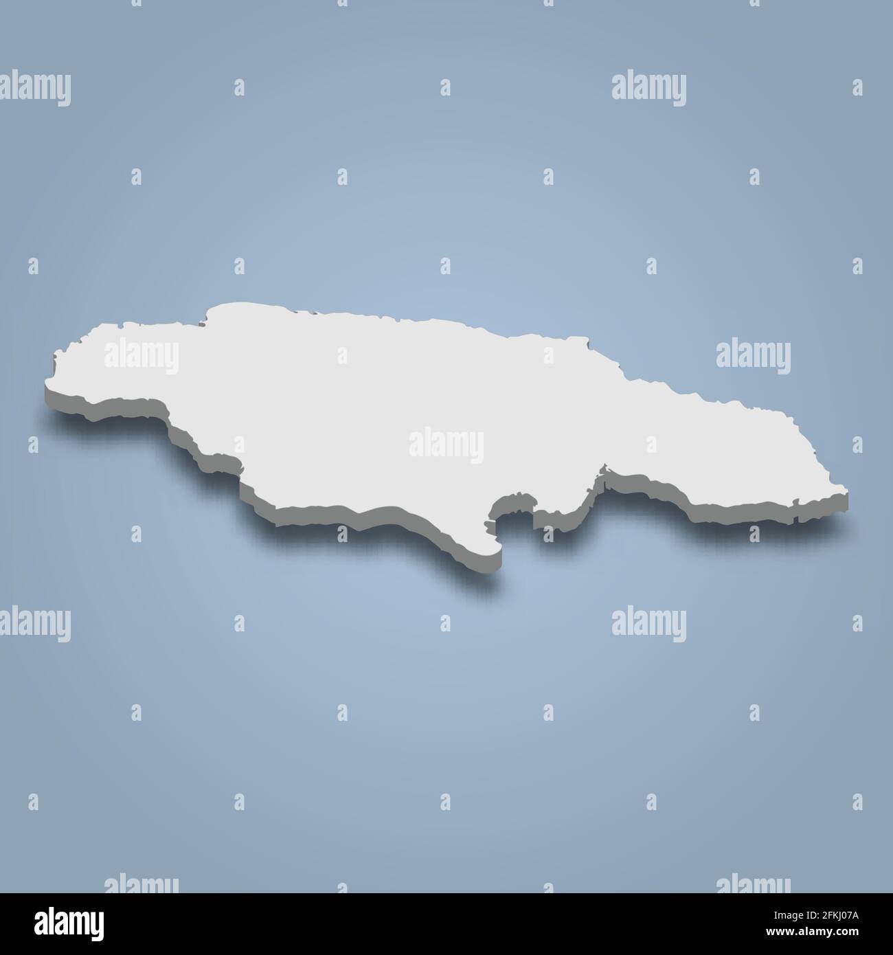 3d isometric map of Jamaica is an island in Caribbean, isolated vector illustration Stock Vector 