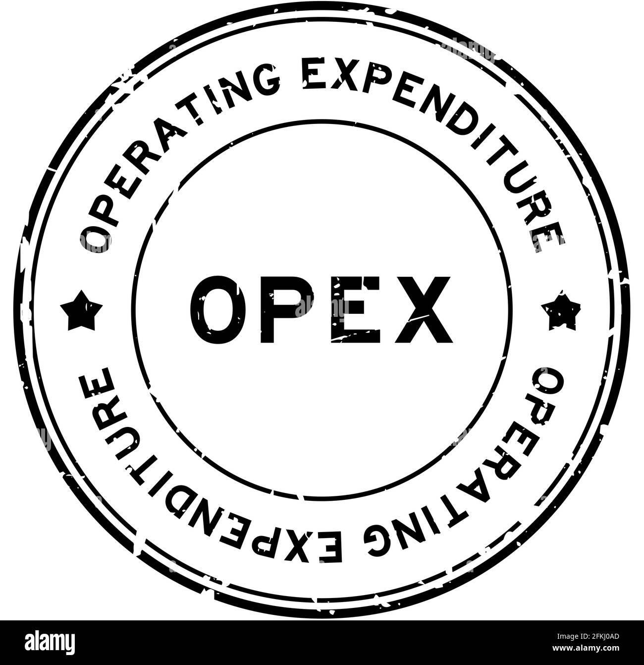 Grunge black OPEX operating expendiure word round rubber seal stamp on white background Stock Vector