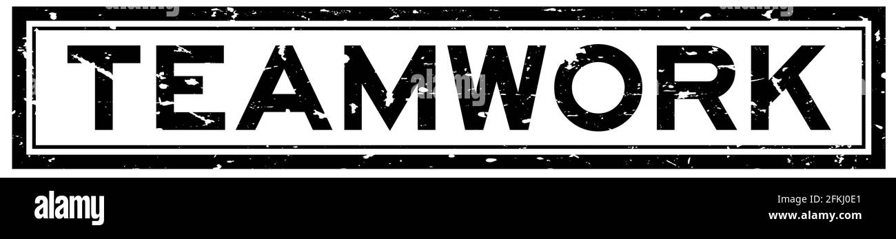 Grunge black teamwork word sqaure rubber seal stamp on white background ...