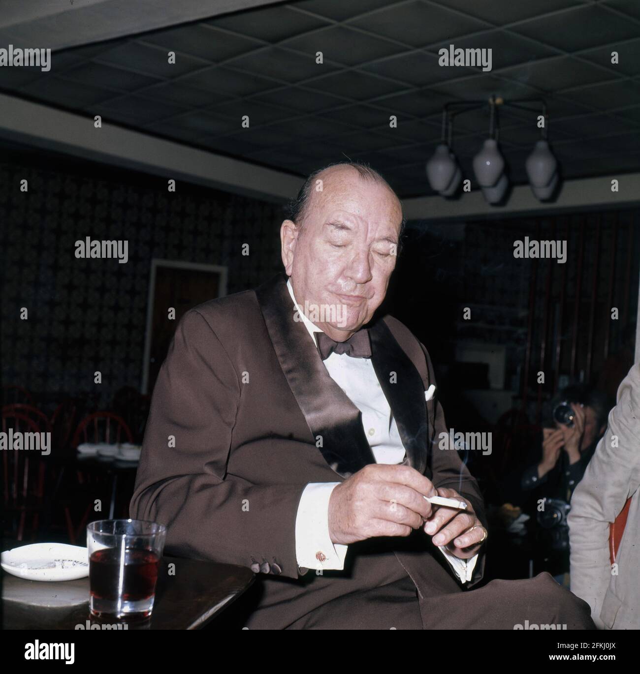 NOEL COWARD colour candid portrait circa 1972 press conference in ...