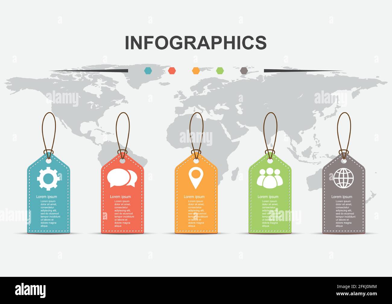 Infographic design template with price tags, stock vector Stock Vector