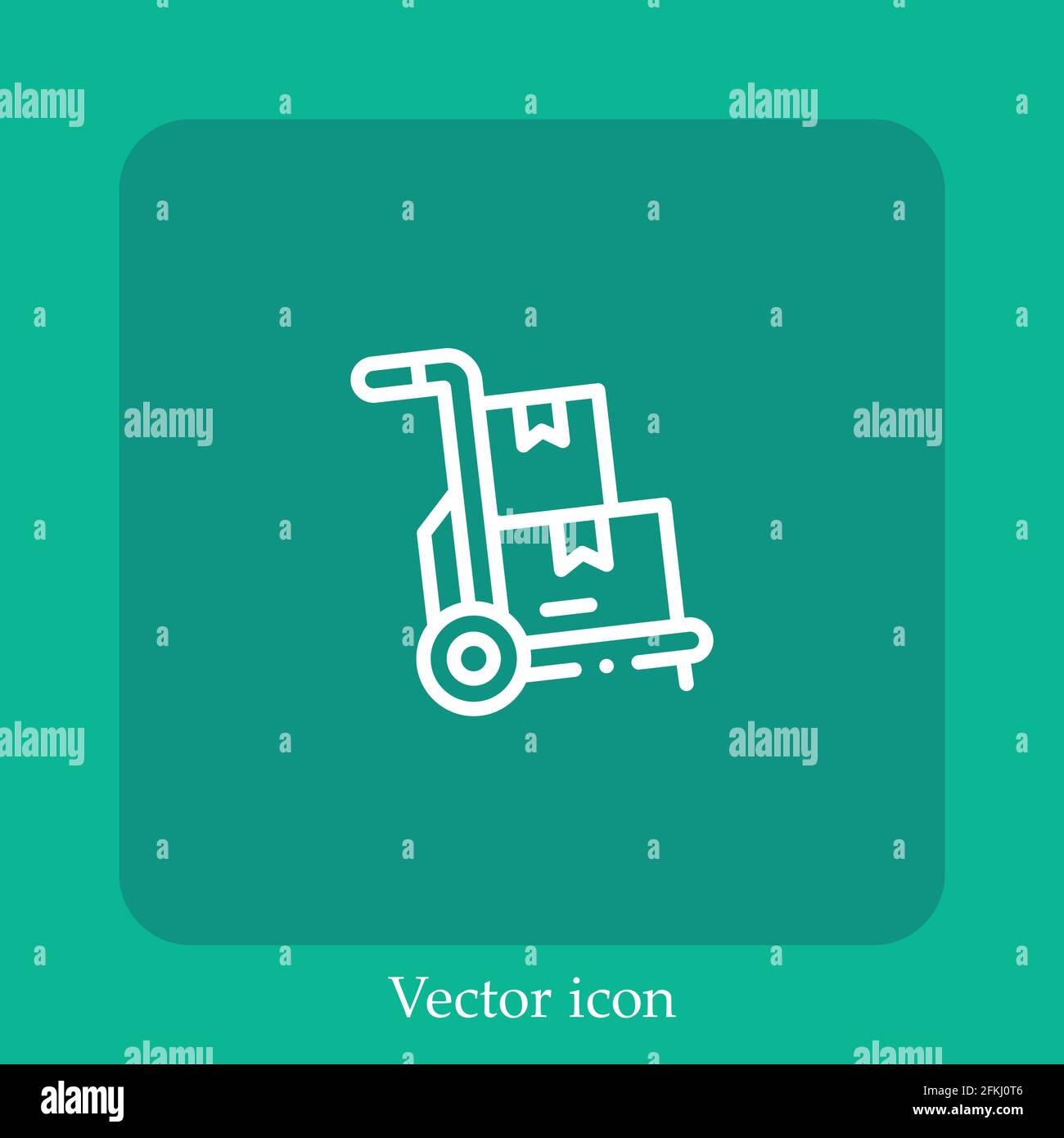 trolley vector icon linear icon.Line with Editable stroke Stock Vector ...