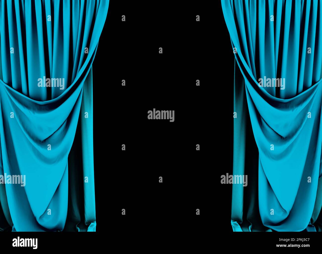 Blue curtain, red curtain background, theater Stock Photo