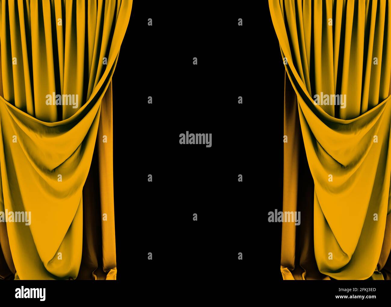 Yellow curtain, red curtain background, theater Stock Photo