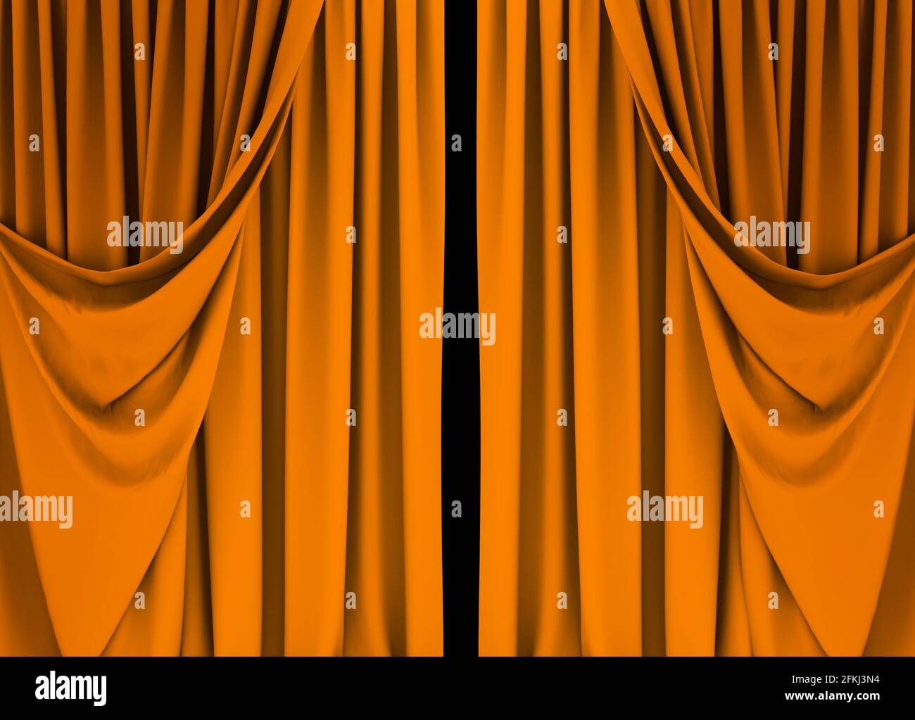 Yellow curtain, red curtain background, theater Stock Photo