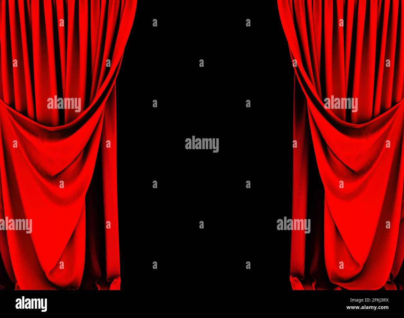 Red curtain, red curtain background, theater Stock Photo