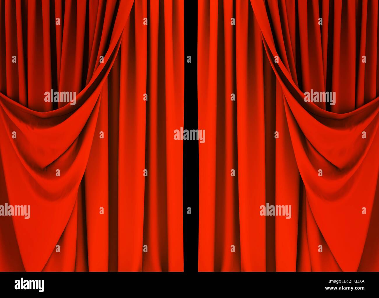 Red curtain, red curtain background, theater Stock Photo