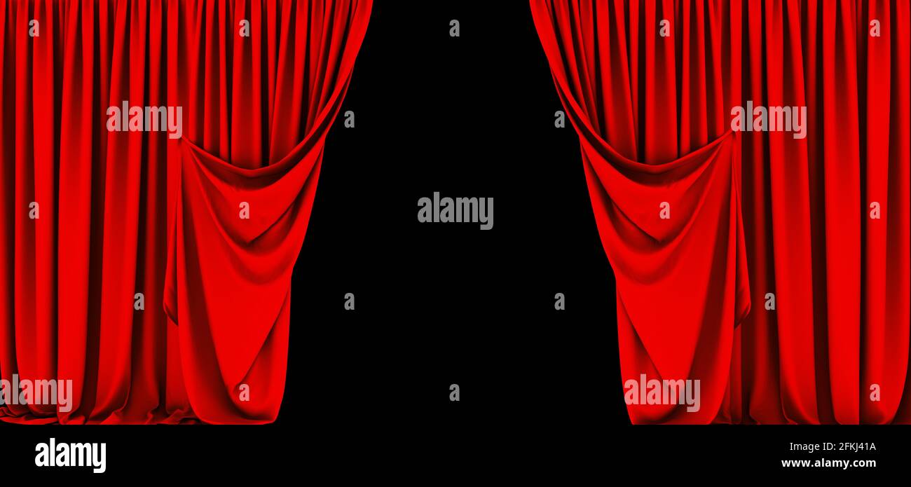 Red curtain, red curtain background, theater Stock Photo