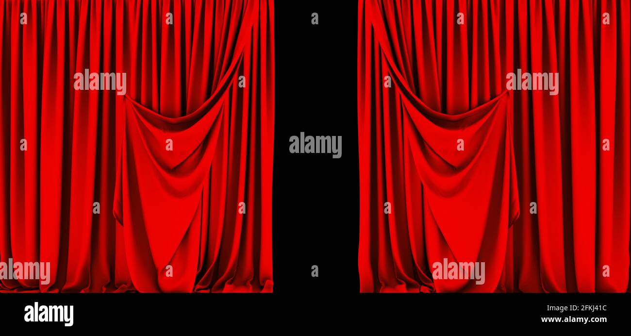 Red curtain, red curtain background, theater Stock Photo