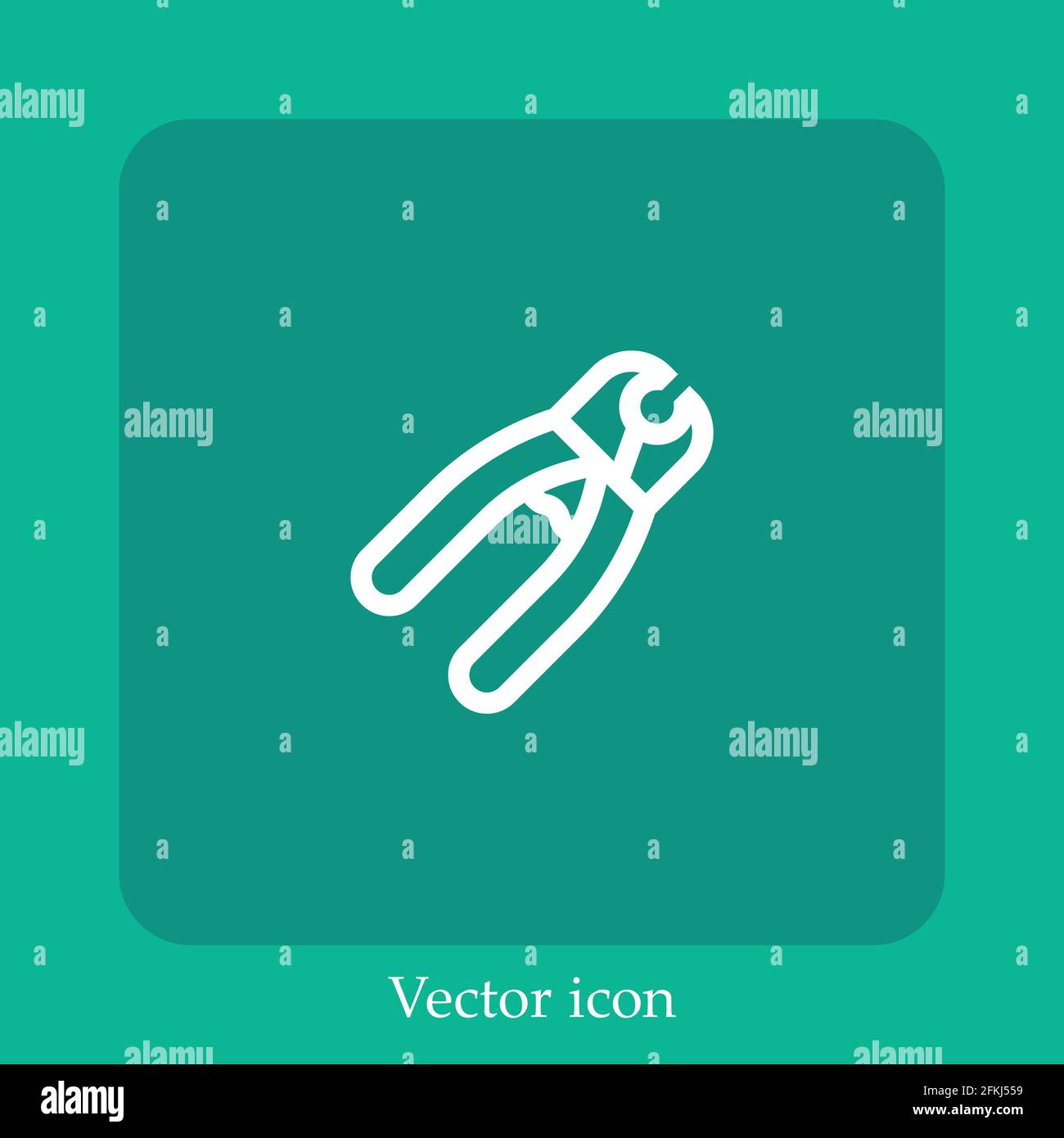 Nail clipper vector icon linear icon.Line with Editable stroke Stock Vector