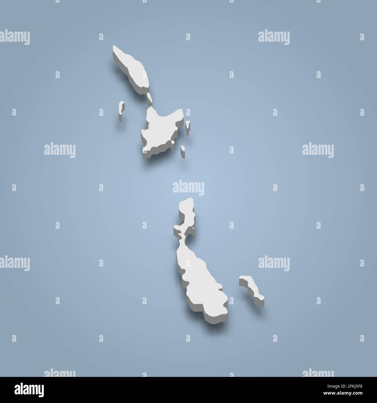 3d isometric map of Molle Islands is an island in Australia, isolaated vector illustration Stock Vector
