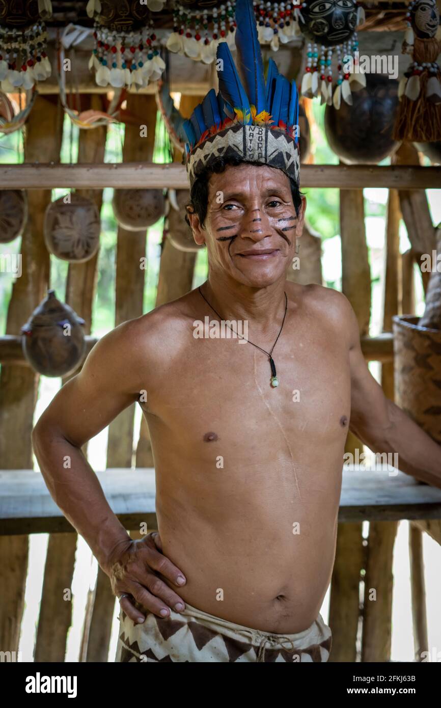 Indigenous Bora Tribe Of The Peruvian Amazon Stock Photo Alamy