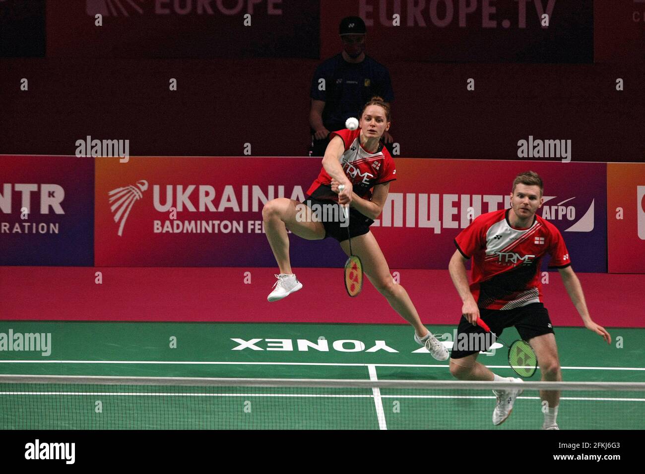 KYIV, UKRAINE - MAY 2, 2021 - Marcus Ellis and Lauren Smith of