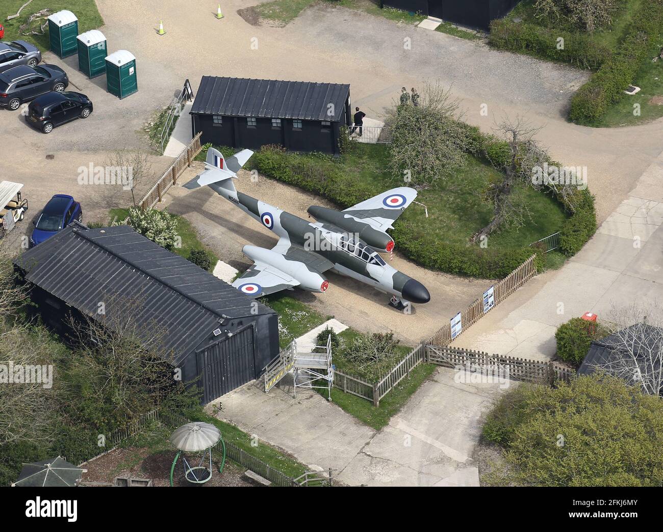 RAF Defford's last Gloster Meteor back on loan Stock Photo