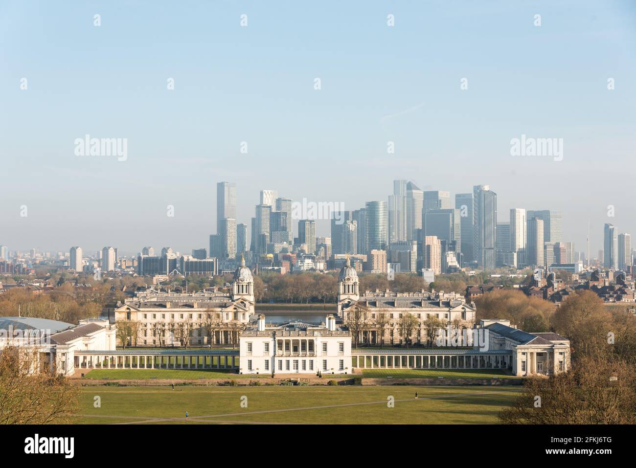 the view from Greenwich Park London Stock Photo