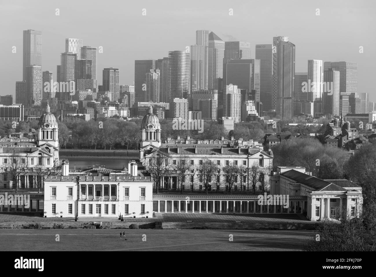 the view from Greenwich Park London Stock Photo