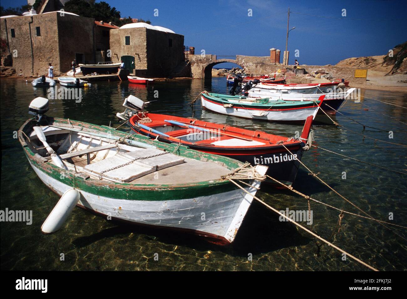 Barche in porto all'Isola del Giglio Stock Photo