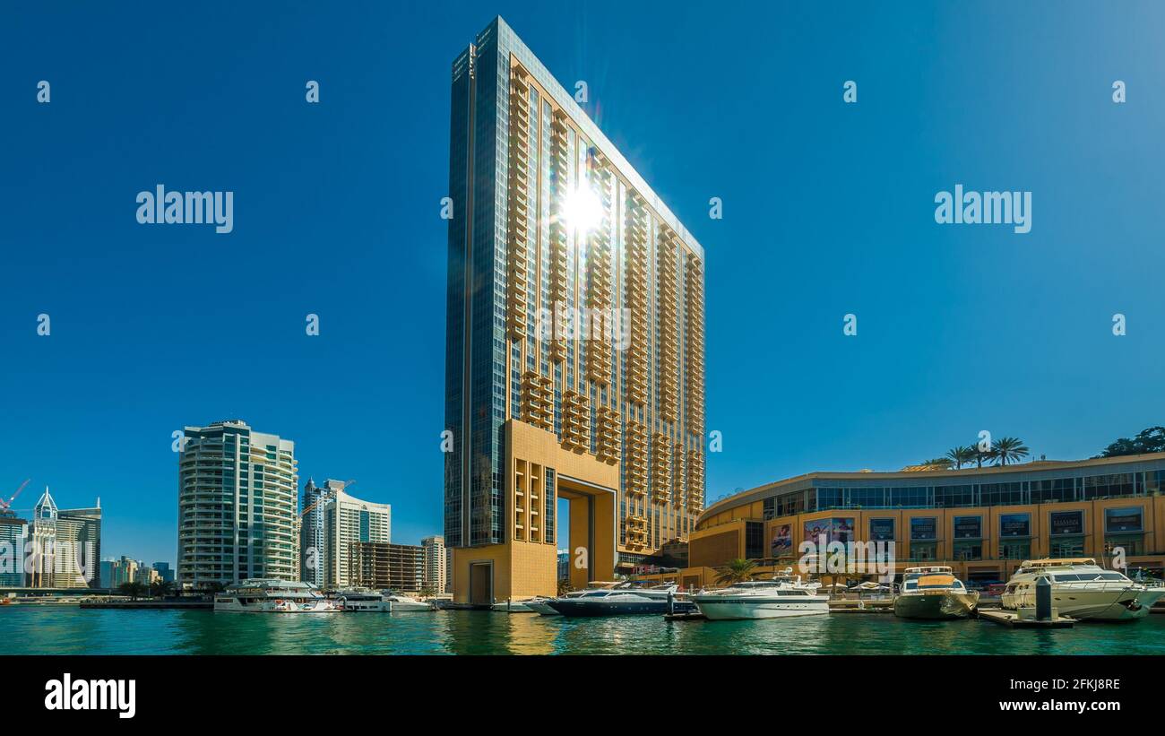Dubai - Fascinating architecture of New Marina Stock Photo
