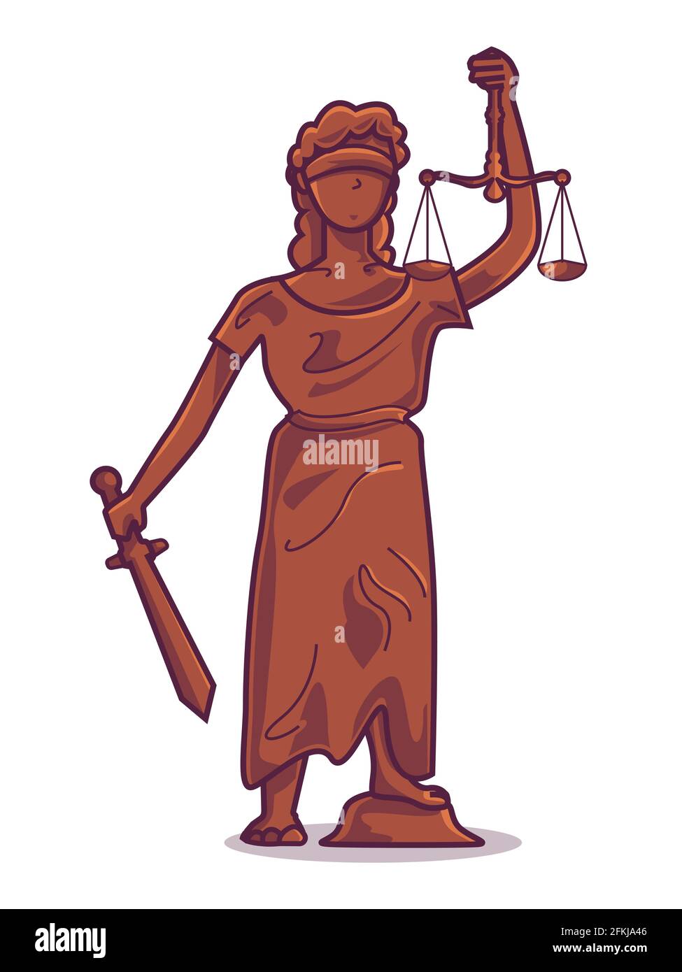 The goddess of justice Themis Cartoon Illustration Stock Vector