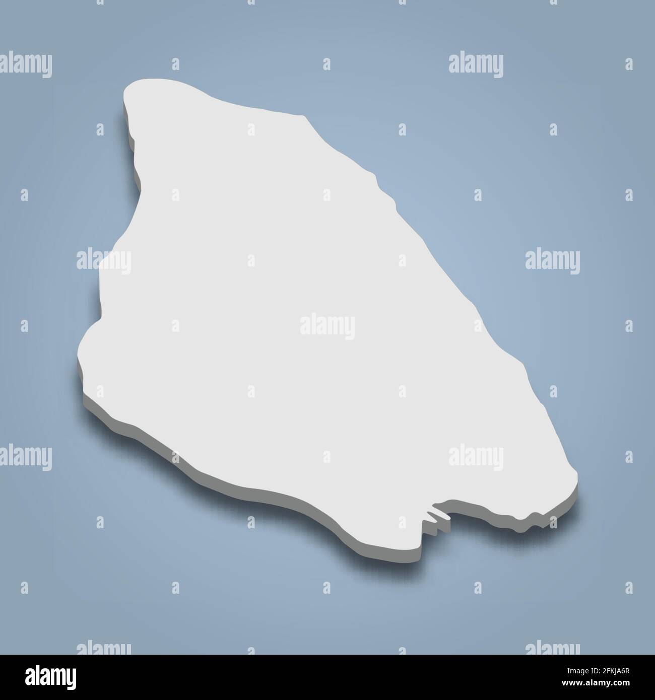 3d isometric map of Mackinac is an island in Michigan, isolated vector ...