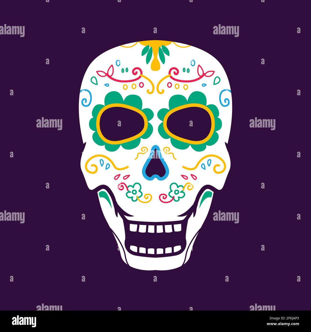 dia de muertos, sugar skull illustration. Premium vector Stock Vector