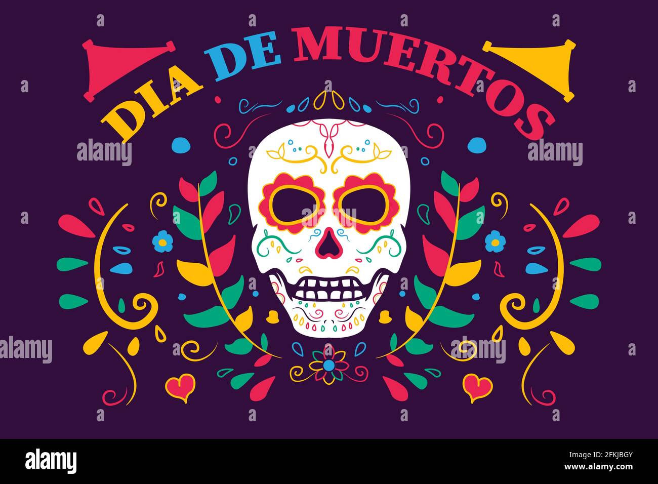 dia de muertos. day of the death. greeting card Stock Vector Image