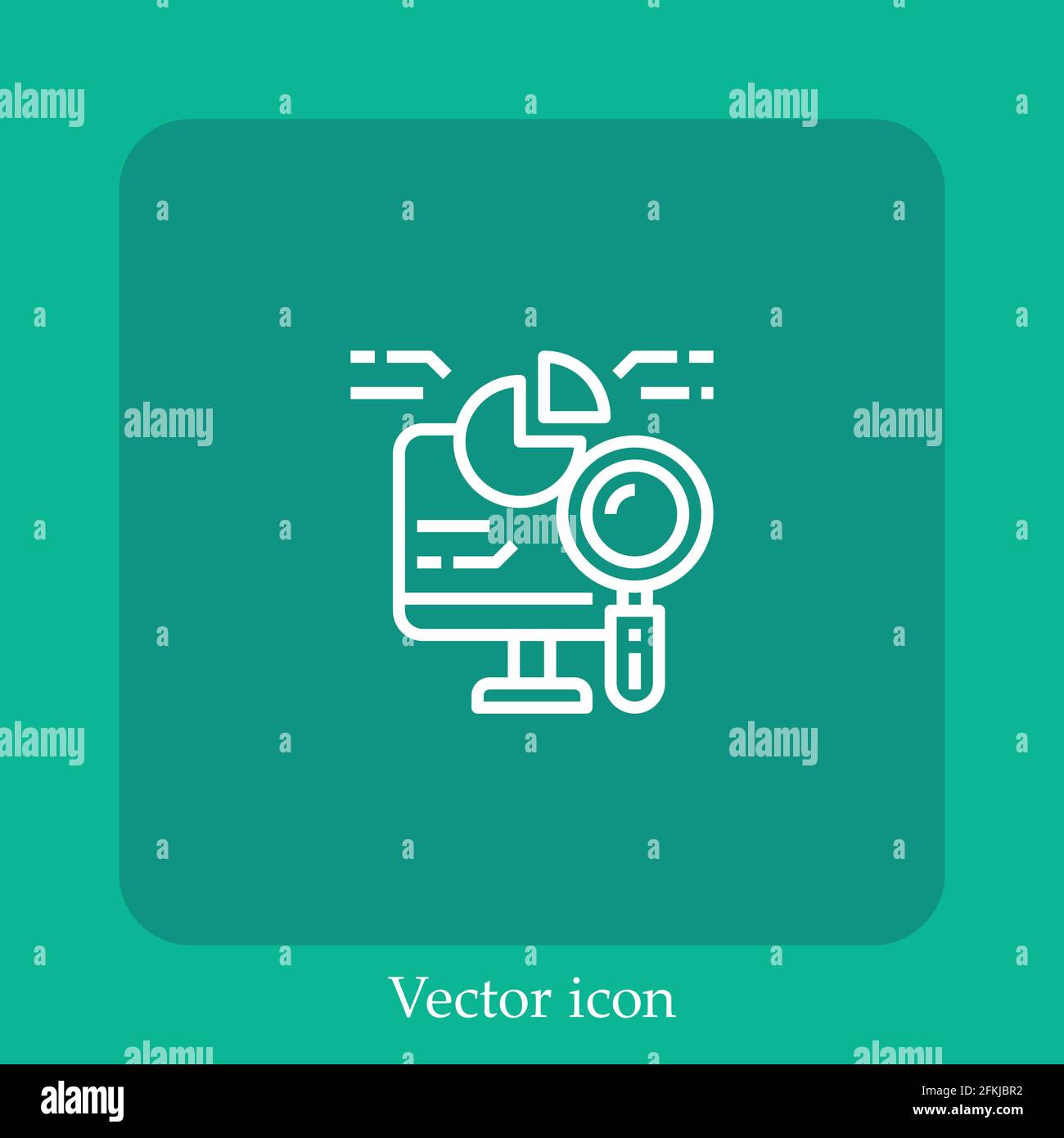 data analytics vector icon linear icon.Line with Editable stroke Stock Vector