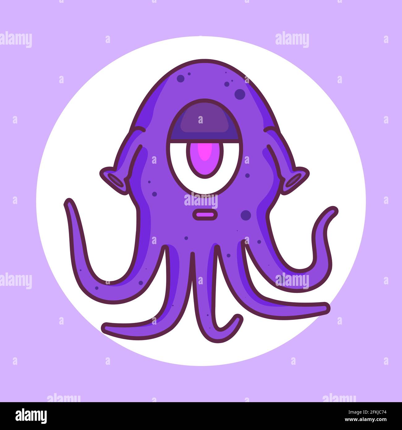 alien cartoon, premium vector illustration Stock Vector
