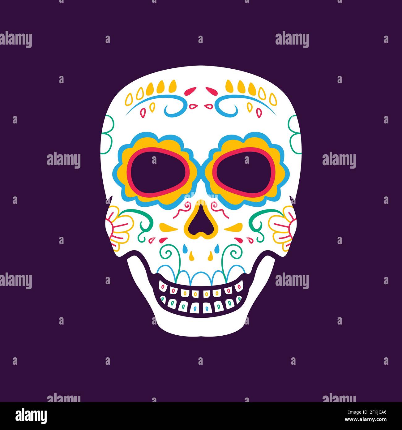 dia de muertos, sugar skull illustration. Premium vector Stock Vector