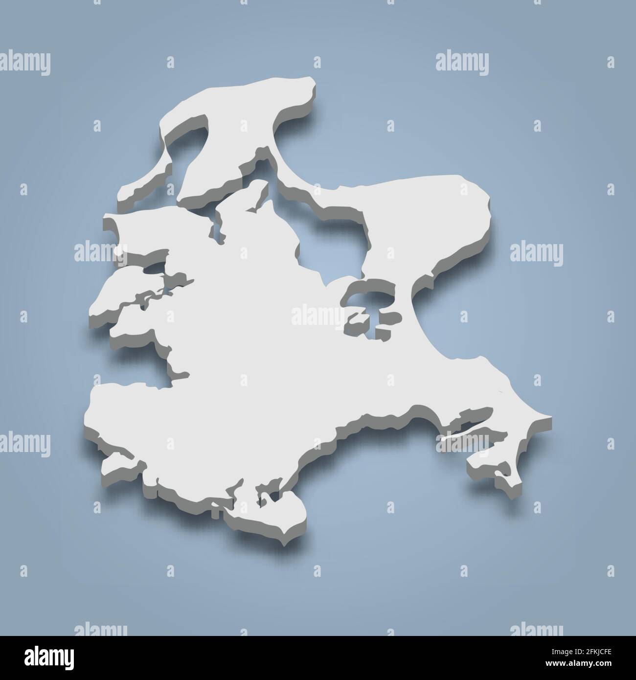3d isometric map of Rugen is an island in Germany, isolated vector ...