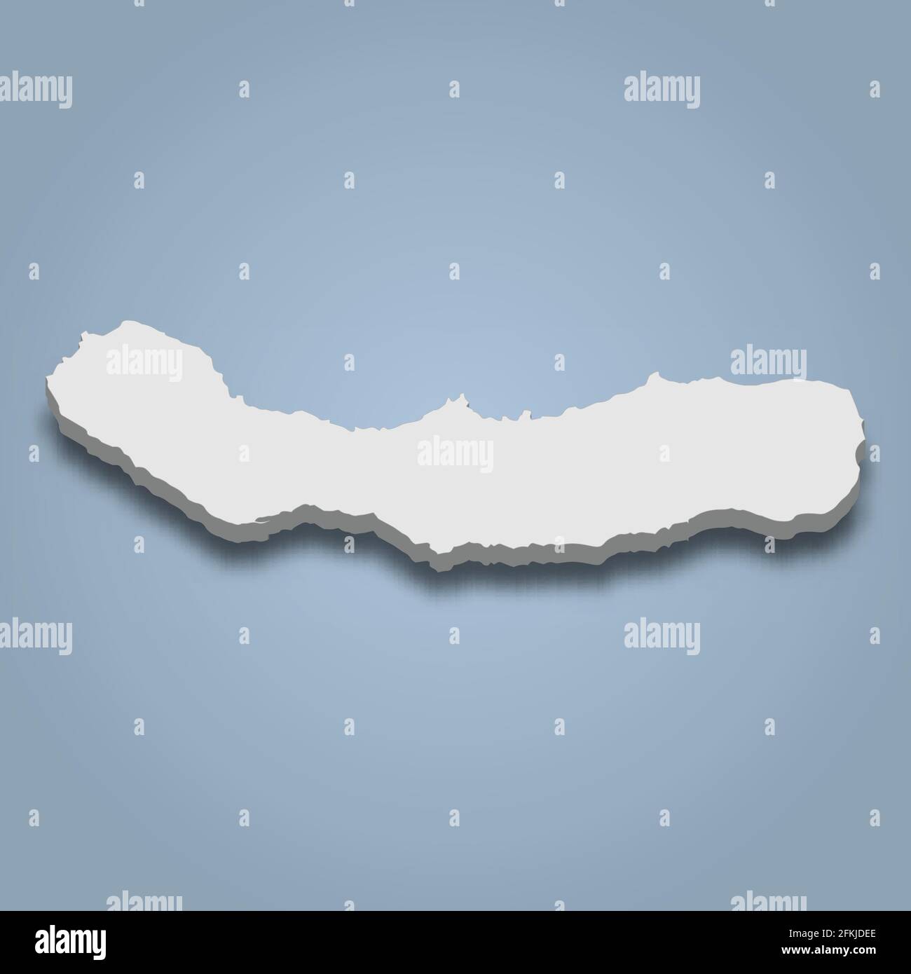 3d isometric map of Sao Miguel is an island in Azores islands, isolaated vector illustration Stock Vector