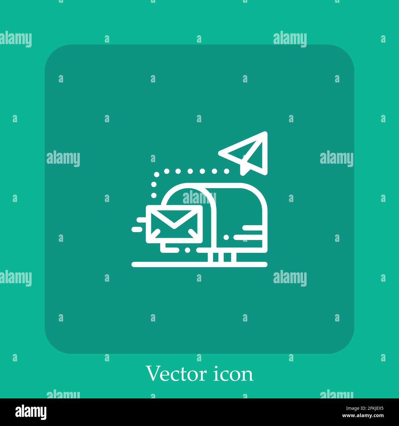 mailbox vector icon linear icon.Line with Editable stroke Stock Vector