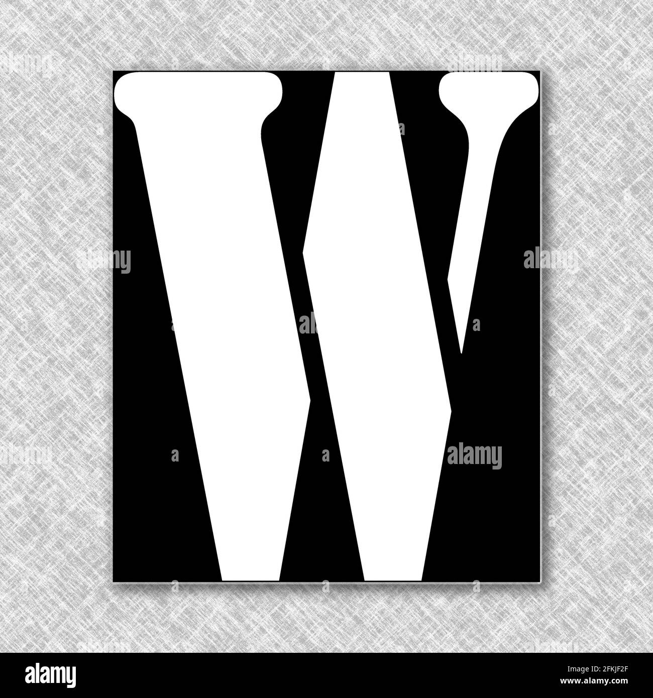 square graphic with the upper-case character W as white capital letter ...