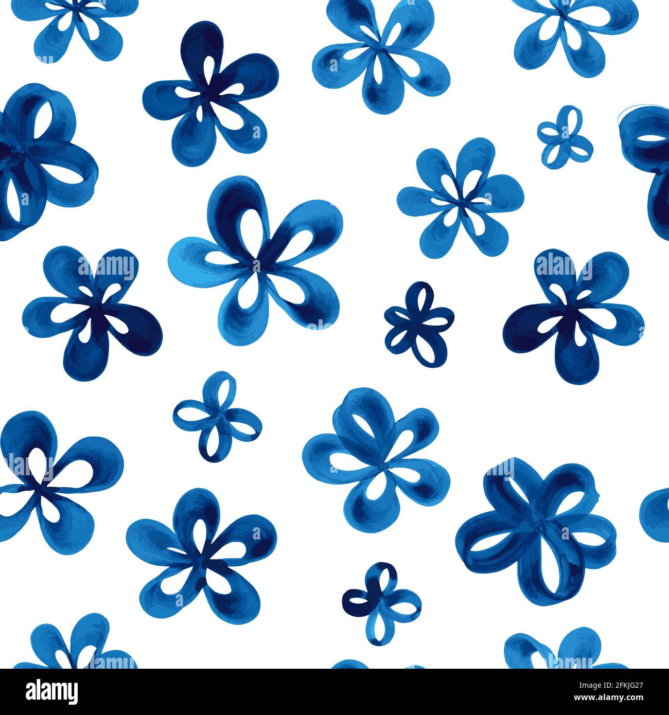 Watercolor floral seamless pattern with flowers. Vector illustration ...