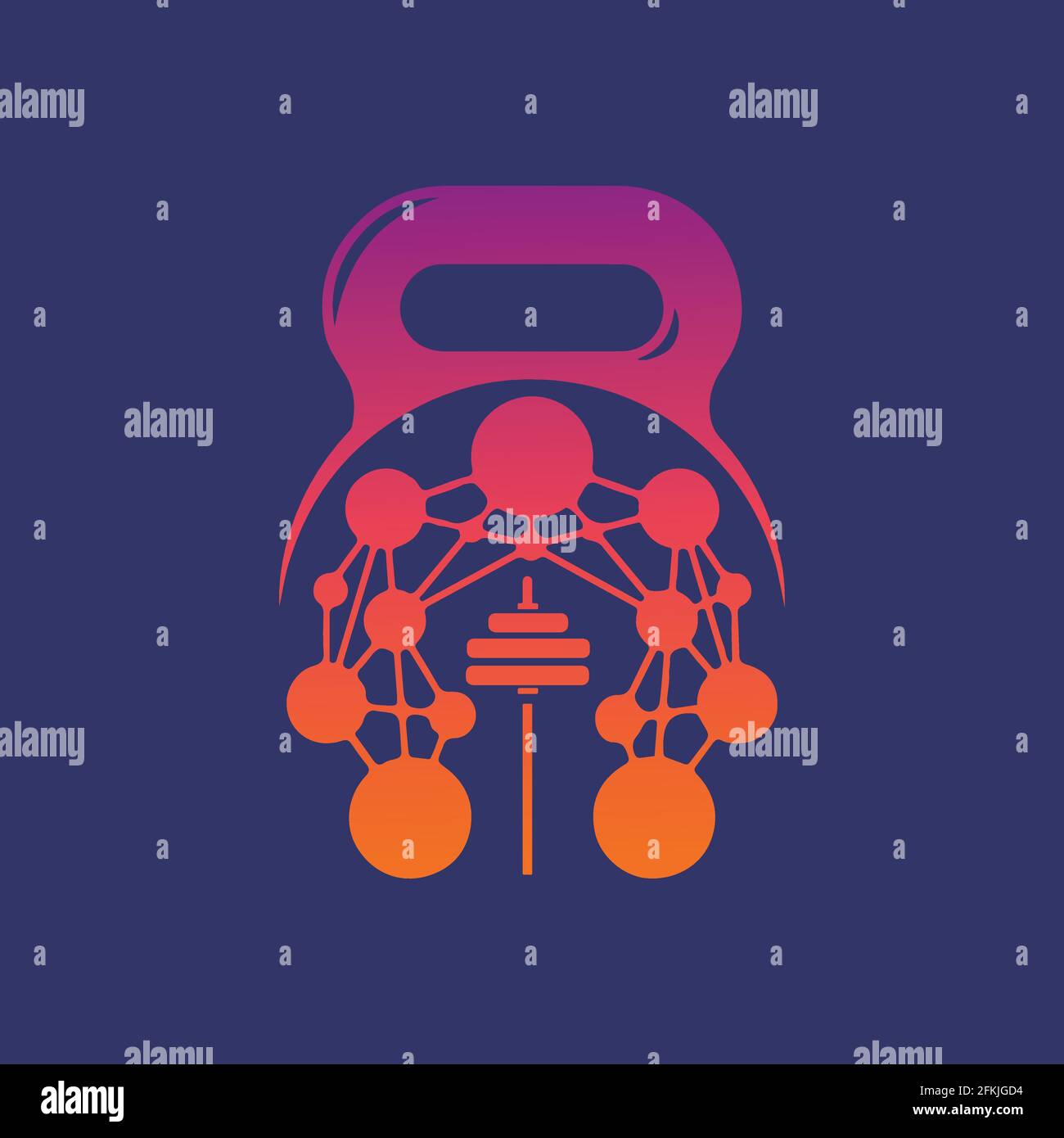 laboratory with fitness dumbbell icon logo design Stock Vector Image ...